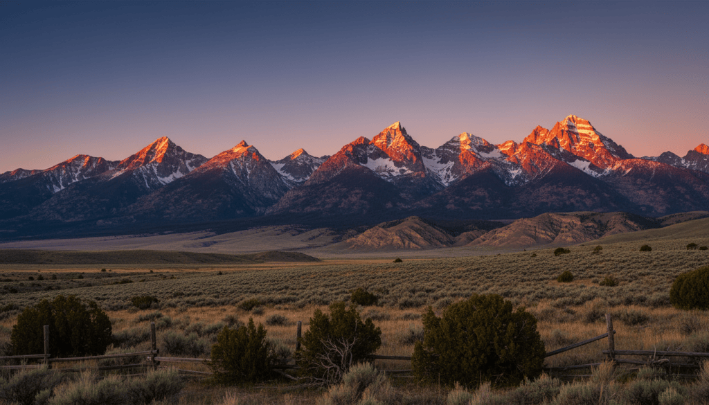 Illustrative Wyoming mountains and sagebrush landscape